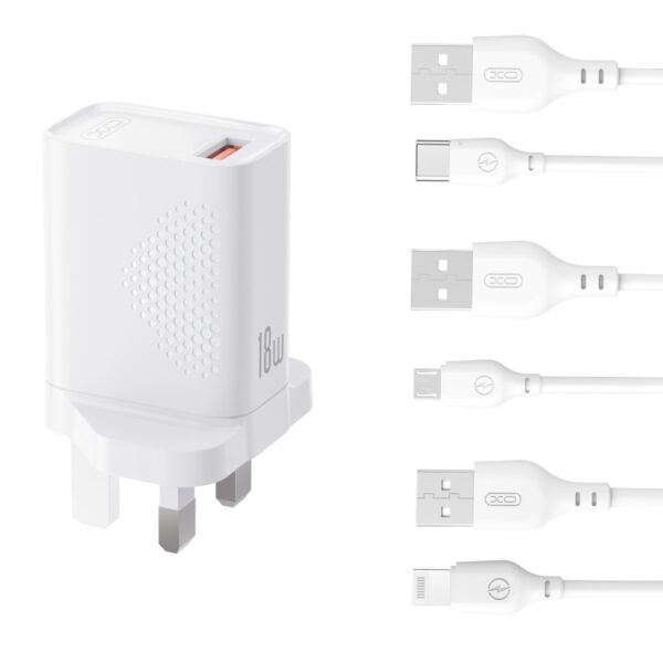 XO L159 Φορτιστής Ταχείας Φόρτισης (UK) QC 18W 1x USB-A