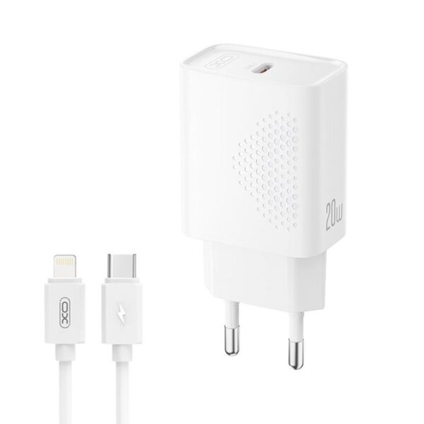 l160xooo.jpg XO L160 (EU) Φορτιστής Ταχείας Φόρτισης με Θύρα Type-C & Καλώδιο Lighting 20W Kit (NB300)