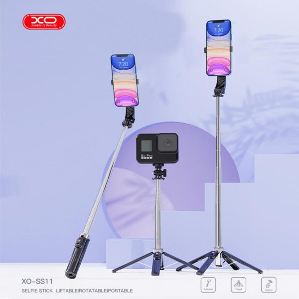 XO SS11 Bluetooth Selfie Stick 1m με 4 Πόδια για Καλύτερη Στήριξη