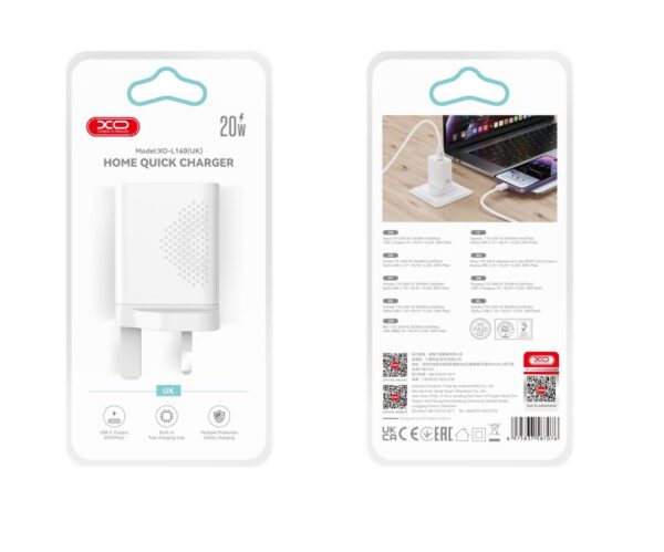 XO L160(UK) Φορτιστής Γρήγορης Φόρτισης 20W 1USB-C