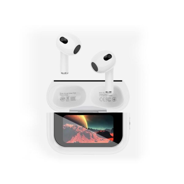 XO X47 Smart TWS Ακουστικά 4ης Γενιάς με Οθόνη (Λευκά)