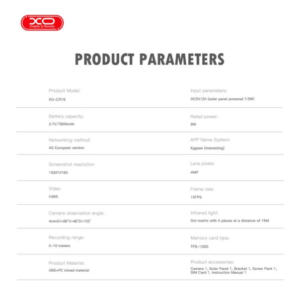 l_6__1_9.jpg XO CR19 Εξωτερική Solar Κάμερα 4G AOV με Διπλό Φακό & 4 Megapixel