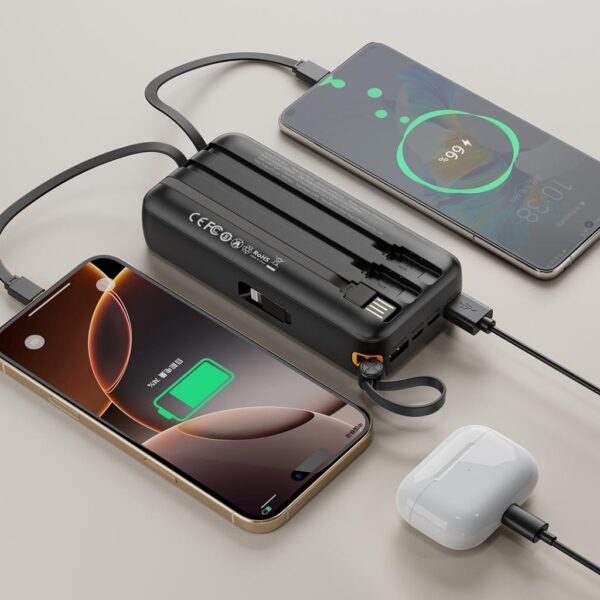 l_74__4.jpg XO PR279 Powerbank με Καλώδια USB-A Type-C Micro & Lightning 20.000mAh