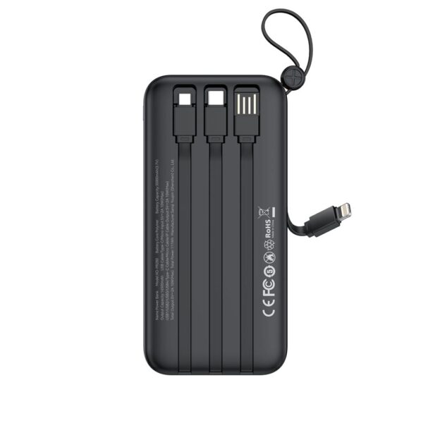l_79__4.jpg XO PR280 Powerbank με Καλώδια USB-A Type-C Micro & Lightning 30.000 mAh