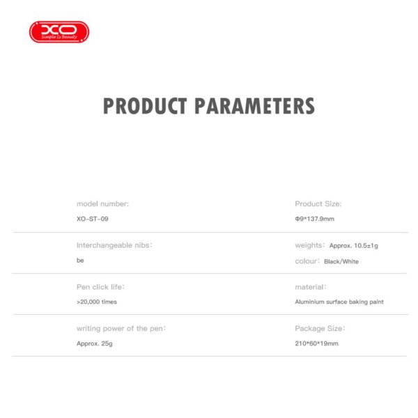 XO ST-09 Καθολική Γραφίδα Αφής για Οθόνες (Stylus) Μαύρη