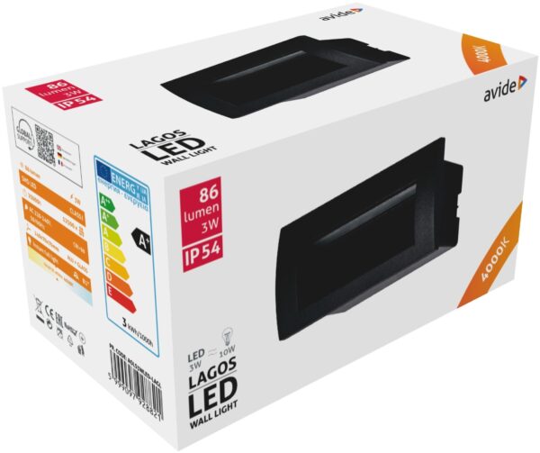 lag.jpg Avide Εξωτερικό Φώς Σκάλας Χωνευτό Lagos LED 3W Λευκό 4000K IP54 14cm