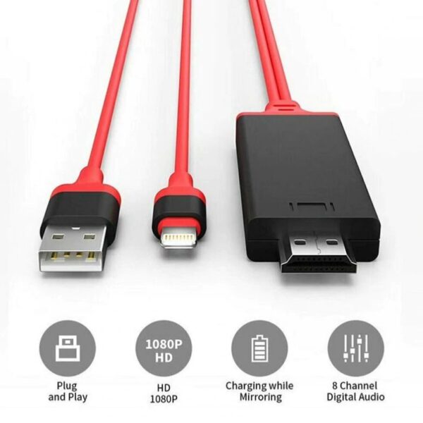 ATC Adapter Lightning to HDMI M/M Red