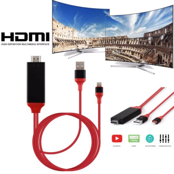 ATC Adapter Lightning to HDMI M/M Red