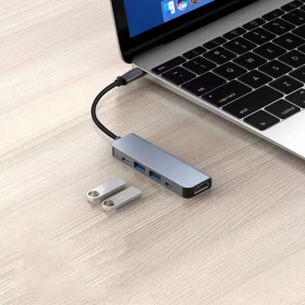 Αντάπτορας 5 σε 1 PD 100W Type-C HDTV USB2.0/3.0 4K 30HZ