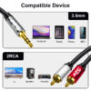 ATC HQ 3.5mm M/ 2 X RCA Cable 1.5m