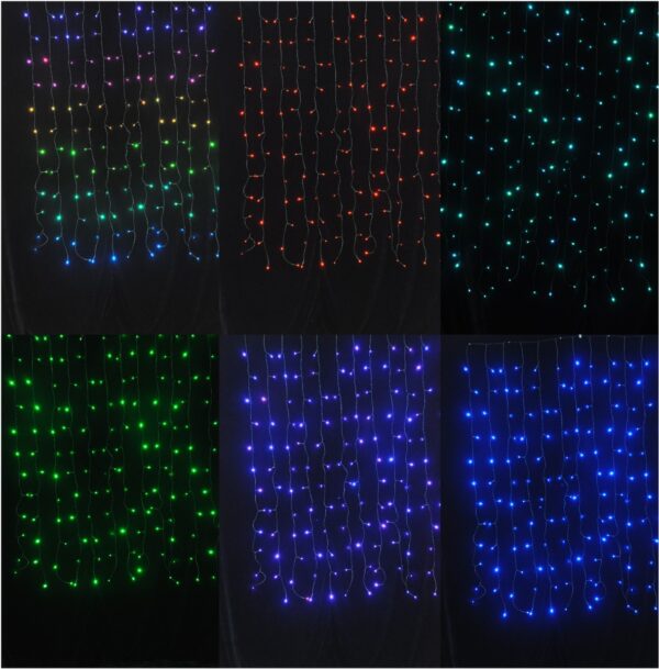 Entac Χριστουγεννιάτικα Κουρτίνα IP44 144 LED RGB 8x8 Λειτουργίες 1x1