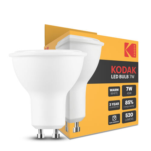 media-1603895559496.jpg KODAK Max LED Spot Λαμπτήρας GU10 από Αλουμίνιο & Πλαστικό 100° 2700K 520lm