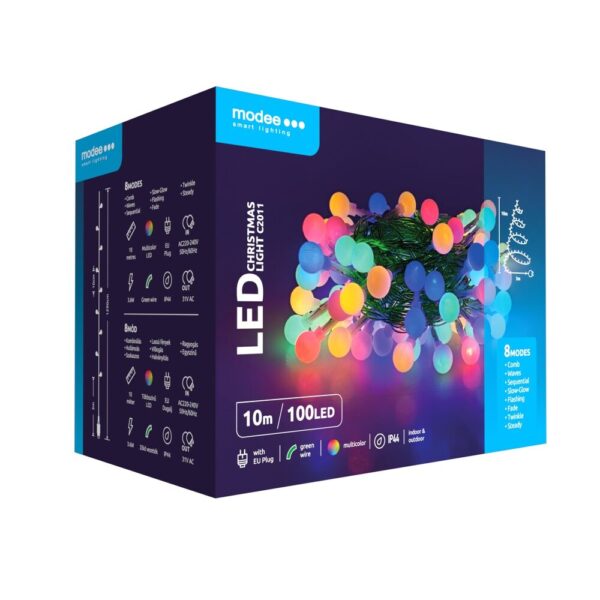 media-1690985600507.jpg Modee Lighting Χριστουγεννιάτικα Λαμπάκια LED Τύπου Berry με Βύσμα (100LED/10m/10cm) Πολύχρωμα