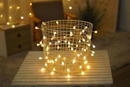 media-1690987467924.jpeg Modee Lighting Χριστουγεννιάτικα Λαμπάκια LED Τύπου Berry με Τροφοδοτικό (100LED/10m/10cm) Θερμό Λευκό