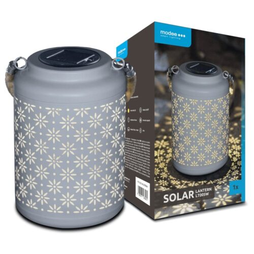 media-1706197602106.jpg Modee Lighting LED Ηλιακό Φαναράκι LT005W (H26x17x17cm) Λευκό