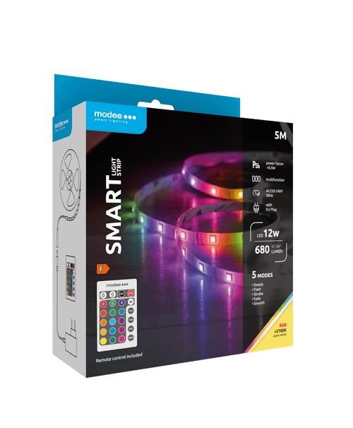 Modee Smart Ταινία LED 12W IP20 2700K & RGB 680lm με Τηλεχειριστήριο 5m