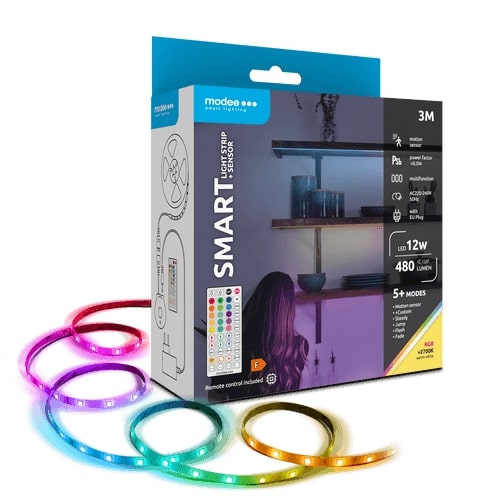media-1708435667947.jpg Modee Smart Ταινία LED με Τηλεχειριστήριο & Αισθητήρα 12W IP20 2700K RGB 480lm 3m