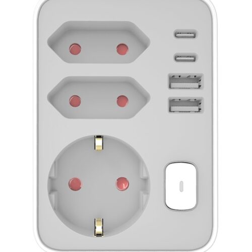 Technik Professional Πρίζα Επέκτασης 3 Θέσεων + 2 x USB-C + 2 x USB-A + Διακόπτης