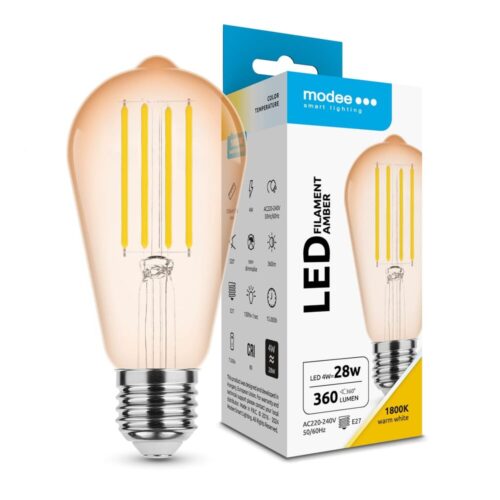 media-1710331928317.jpg Modee Lighting Λάμπα Filament LED Amber ST58 4W E27 320° 1800K (360 lumen)