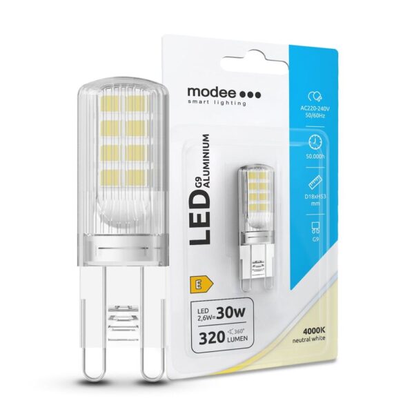 media-1710338345109.jpg Modee Lighting Λάμπα LED G9 Aluminium 2.6W 4000K (320 lumen) ERP B1