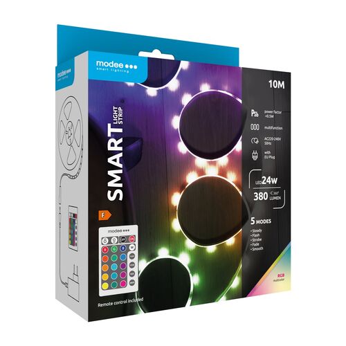 media-1711027304073.jpg Modee Smart Ταινία LED 24W IP20 RGB με Τηλεχειριστήριο 10m