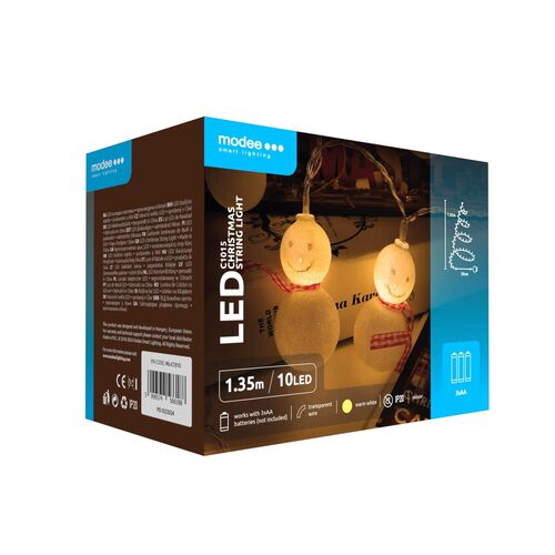 media-1715267689365.jpg Modee Χριστουγεννιάτικα Φωτάκια LED Μπαταρίας (10LED/1,35m/15cm) Θερμό Λευκό