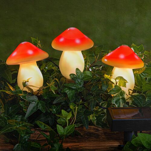 media-1724331818267.jpg Modee Lighting LED Ηλιακό Διακοσμητικό Φωτιστικό Κήπου Μανιτάρι DS006 (3τμχ)