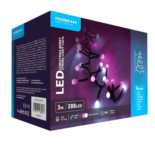 media-1728991476443.jpg Modee Χριστουγεννιάτικα Λαμπάκια LED Τύπου Berry με Τροφοδοτικό (288LED/3m) Πολύχρωμο