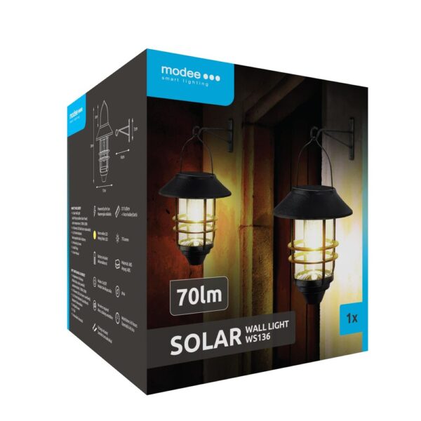 media-1740490194256.jpg Modee Lighting Ηλιακό Φωτιστικό Τοίχου LED WS136 70 Lumens