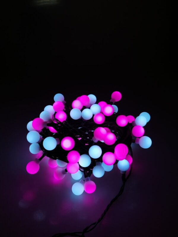 Modee Christmas LED Λαμπάκια Τύπου Berry με Βύσμα (100LED/10m/10cm) Ροζ & Ψυχρό