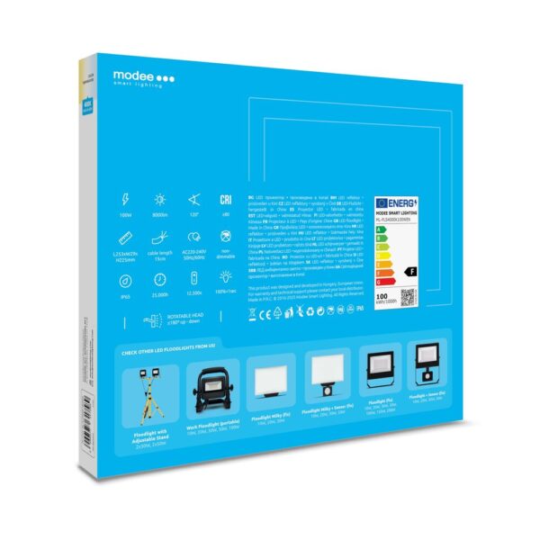 media-1757058493584.jpg Modee Lighting Προβολέας LED E-series Slim 100W 120° 4000K 8.000lm ERP