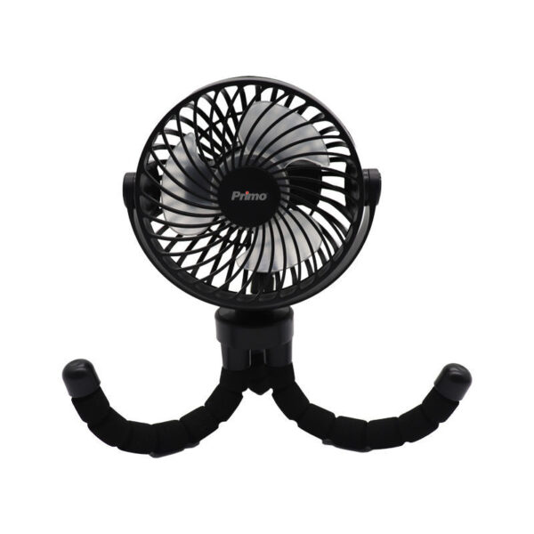 Ανεμιστήρας Mini Flexible PRMF-80691 Primo 4'' 10cm Μαύρος Επαναφορτιζόμενος