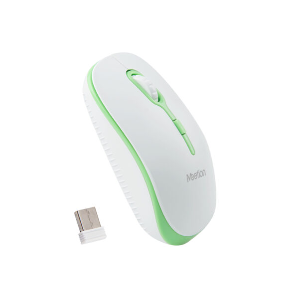 Meetion MT-R547 Ασύρματο Ποντίκι 2.4G Άσπρο & Πράσινο