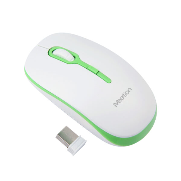 Meetion MT-R547 Ασύρματο Ποντίκι 2.4G Άσπρο & Πράσινο