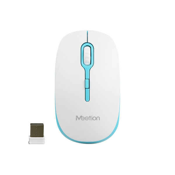 Meetion MT-R547 Ασύρματο Ποντίκι 2.4G Άσπρο & Μπλέ