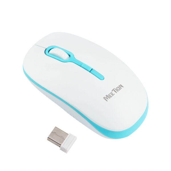 Meetion MT-R547 Ασύρματο Ποντίκι 2.4G Άσπρο & Μπλέ
