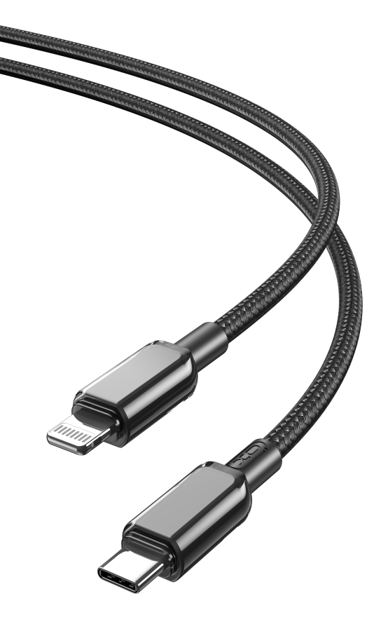 nb250a.png XO NB-Q250A PD 27W PVC Καλώδιο Φόρτισης + Data για Lightning L=1m Μαύρο