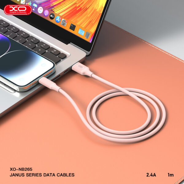 nb265_01_13__2.jpg XO NB265 Μινιμαλιστικό Καλώδιο Type-C Ροζ