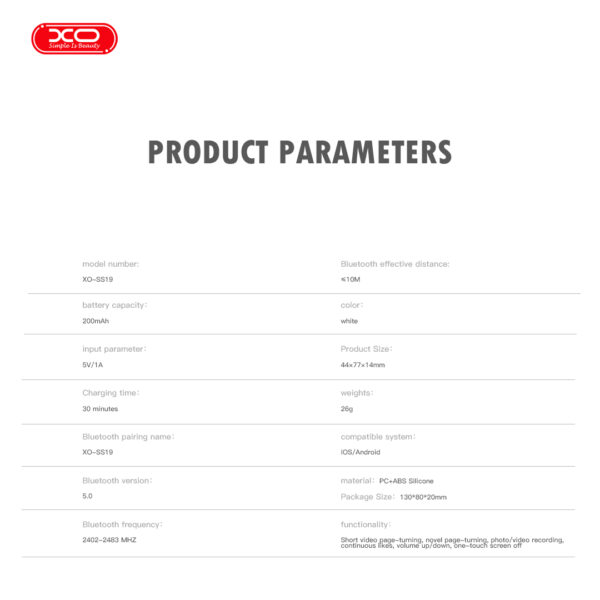 XO SS19 Πολυλειτουργικό Τηλεχειριστήριο Κινητού με Bluetooth