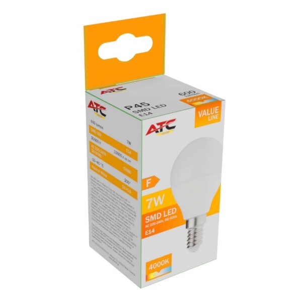 ATC SMD Λαμπτήρας LED Globe P45 230V 7W/600LM E14 4000K