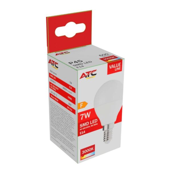 p45_7w_7_.jpg ATC SMD Λαμπτήρας LED Globe P45 230V 7W/600LM E14 3000K