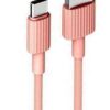 XO NB156 USB Καλώδιο Φόρτισης για Type-C Ροζ