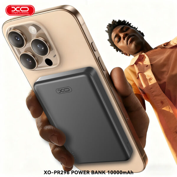 pr296xo_1_.jpg XO PR296 Powerbank Ταχείας Φόρτισης Μεταλικό με Μαγνήτη 10.000mAh Γκρι