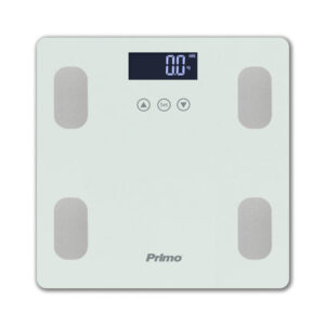 Ζυγαριά Σώματος Λιπομετρητής PRBS-40464 Primo 180Kg Υάλινη Λευκή/Inox