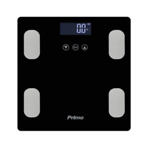 Ζυγαριά Σώματος Λιπομετρητής PRBS-40465 Primo 180Kg Υάλινη Mαύρη/Inox