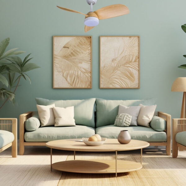 Ανεμιστήρας Οροφής PRCF-80661 PRIMO 36'' 91εκ. DC Με Τηλεχειριστήριο 1 Φως LED Λευκός με 3 ξύλινα φτερά
