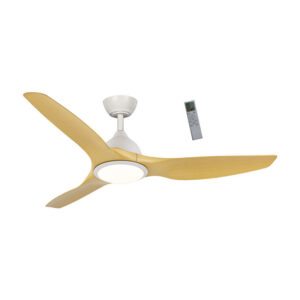 Ανεμιστήρας Οροφής PRCF-80726 Primo 52'' 132εκ. Με Τηλεχειριστήριο 1Φως LED 3Φτερά Λευκός-Ξύλο