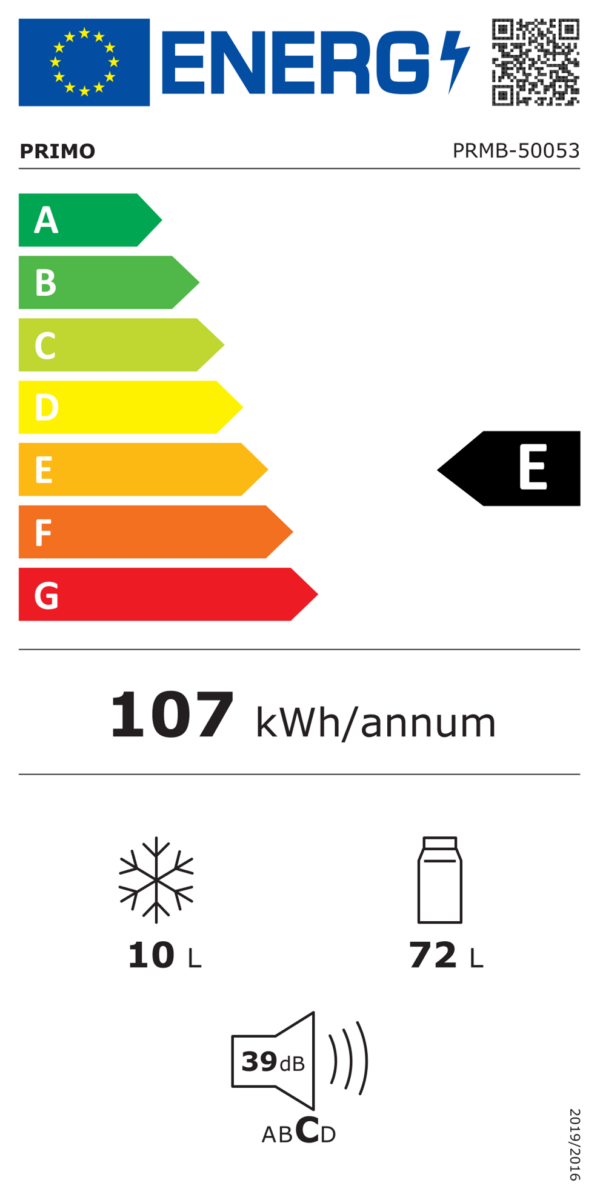 Ψυγείο PRMB-50053 Primo 82L 2*Freezer Μονόπορτο Inox/Γκρι