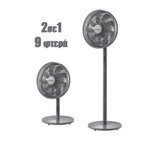 Ανεμιστήρας Ορθοστάτης PRSF-80647 Primo 16'' 40εκ. 9Φτερά Γκρι 2 σε 1