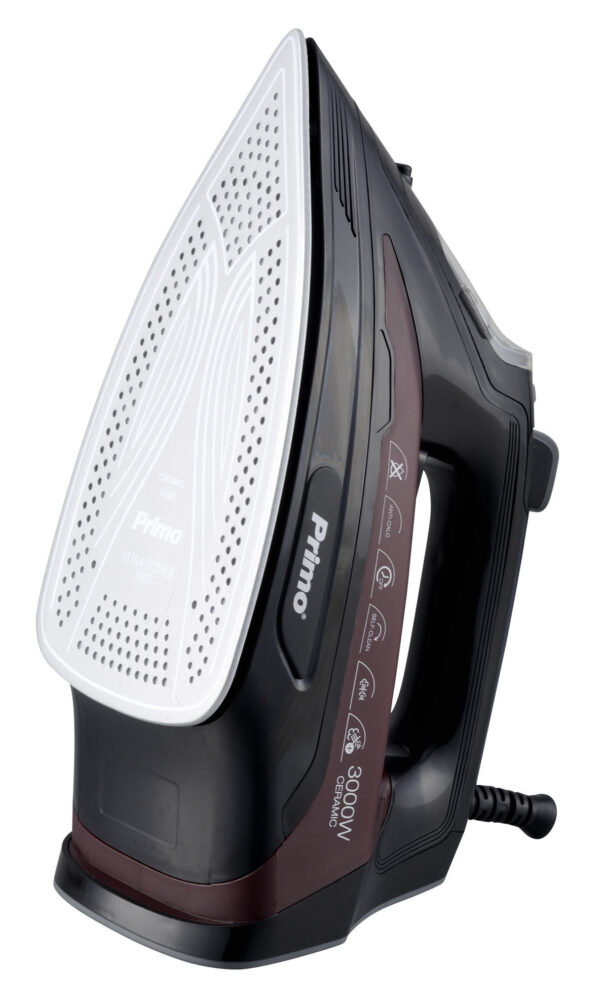 Σίδερο ατμού PRSI-40313 Primo Κεραμική πλάκα 3000W Anti-drip-Anti-calc-Auto shut-off Μαύρο-Μπορντώ